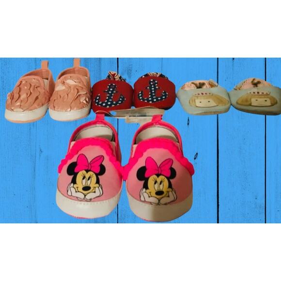3-6 mos Baby Shoe Bundle- Judanzy, Disney, Rising Star, Ministar - Picture 1 of 12